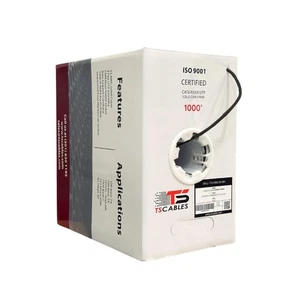 TSCables | Cat6 Riser (CMR) Bulk Ethernet Cable 1000ft, 23AWG Solid Bare Copp... - Afbeelding 1 van 2