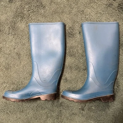 Botas de lluvia de goma impermeables para mujer talla 6. Azul Foto 1 de 4