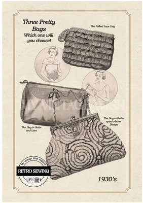 Instructions and Pattern to Make 1930's Evening Bags  - Image 1 of 2