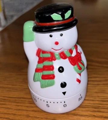 Snowman Kitchen Timer Christmas Holiday Works Classic Scarf Hat 4’ - Image 1 of 4