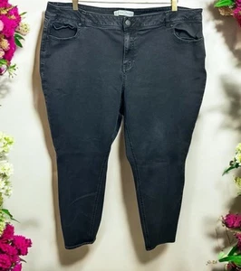 Pantalones de mezclilla para mujer Cato talla grande 24WP negros tiro alto elásticos 26" entrepierna ajustados - Imagen 1 de 6