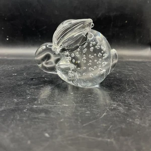 Mundgeblasenes Glas Hase Kaninchen Briefbeschwerer rund Kunstglas kontrollierte Blasen - Bild 1 von 11