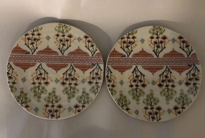 "Juego de 2 platos laterales Anthropologie Renata ensalada de postre motivo rosa 8""" Foto 1 de 4