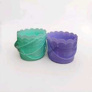 Easter Baskets Multi Color Plastic Happy Go Fluffy Diameter Set Of 5 - Picture 1 of 5