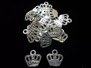 Dijes/corona de peltre sin plomo de plata tibetana - Imagen 1 de 1