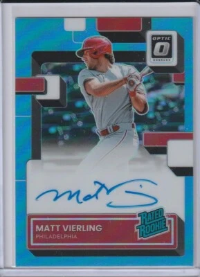 MATT VIERLING 2022 Donruss Optic 27/35 AUTO PHILLIES - Image 1 of 2