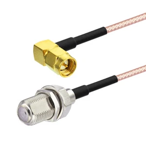 SMA Male right angle to F Female Antenna Adapter Cable 12" for Wireless Antenna - Picture 1 of 5