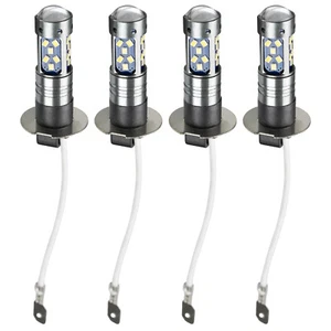 4pc H3 LED Bulb 27-SMD Xenon White Car Van Fog Light Lamp Bulbs Low Beam W/ Lens - Picture 1 of 9