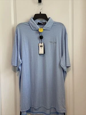NUEVO CON ETIQUETAS RLX Ralph Lauren Absorbente Golf Polo Tour Logo Rayas XL Foto 1 de 3