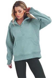 Felpa mezza zip manica raglan Aemi+Co con tasca a canguro - Foto 1 di 4