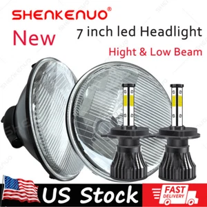 Pair 7inch Round Led Headlight HI/Lo Beam for Chevrolet Chevy II/Nova 1969-1979 - Picture 1 of 20