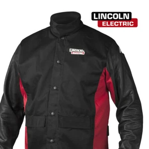 Genuine Lincoln Electric K2987-L Shadow Grain Leather Sleeve Welding Jacket L - Picture 1 of 3