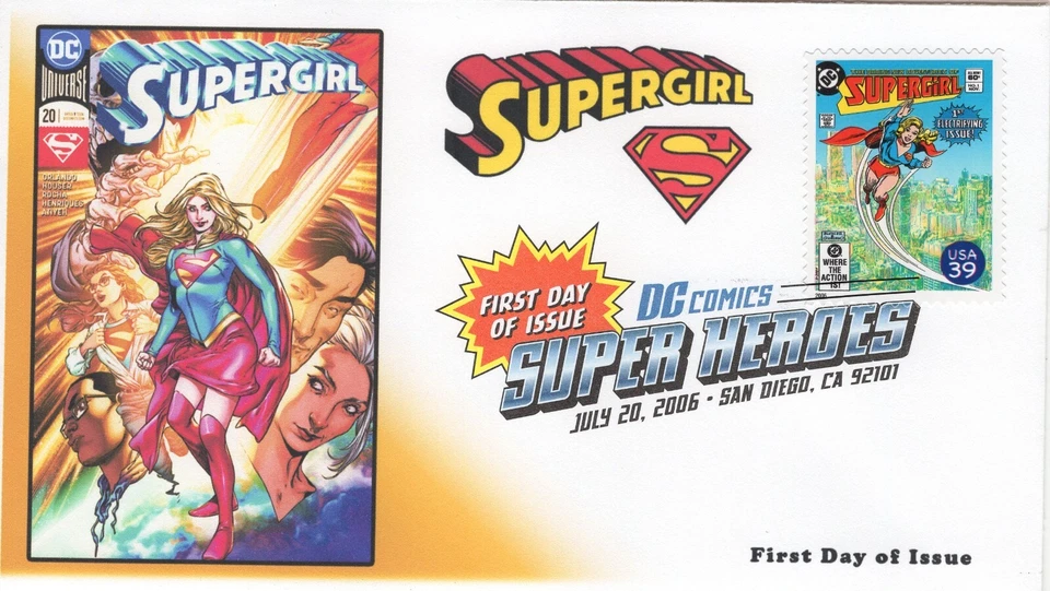 AO-4084s-1, 2006, DC Comics Super Heroes, Supergirl Cover, FDC, Add-on Cachet. D - Image 1 of 1