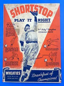 1937 Wheaties Arky Vaughan Series 6 #5 Cereal Box Panel Shortstop Play It Right - Picture 1 of 2