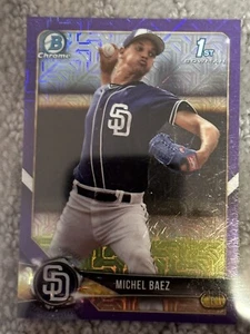 2018 Bowman Chrome Mega Mojo Purple Refractor #BCP67 Michel Baez 243/250 - Picture 1 of 1
