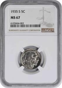 1935-S Buffalo Nickel MS67 NGC - Picture 1 of 4