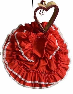 De Colección Vestido de Vacaciones Kandy Ann Círculo Completo 6x Volantes de Encaje Concurso EE. UU. Leer Foto 1 de 4