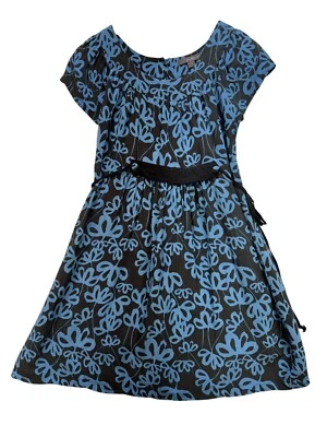 Twenty One Fit & Flare Dress Womens Size M Blue Floral Short Sleeves Boho Casual - Image 1 of 4