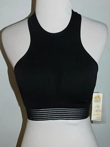 Sujetador deportivo para mujer C&C California pequeño, negro sobre negro, Racerback, UM4088A - Imagen 1 de 2