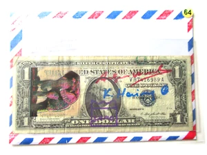 WARHOL/HARING/BASQUIAT: "ELEFANT" Echter US$ DOLLAR 3x signiert und skizziert - Bild 1 von 5