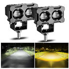 LED Work Light Pods Bar Spot Fog Lamp Yellow&White Dual Color Off Road Driving
