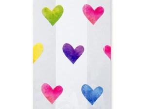 20 Watercolor Hearts 3-1/2x2x7-1/2 Cello Bags All Occasion Candy Treats Gifts - Picture 1 of 1