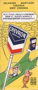 Chevron 1964 hoja de ruta: Delaware Maryland Virginia Occidental nuevo de lote antiguo - Imagen 1 de 1