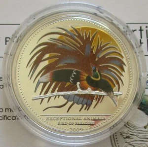 Palau 5 dólares 2009 vida silvestre pájaro del paraíso plata - Imagen 1 de 2