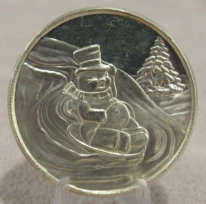 Frosty the Snowman Christmas 1997 1 Feinunze 0,999 Silbermedaille - Bild 1 von 2