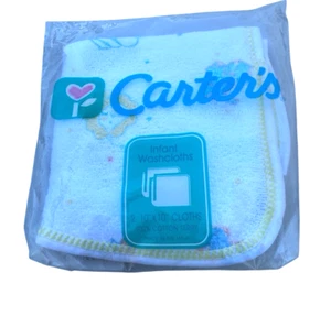 Vintage Carter's Infant Washcloths 2 Pack 10x10 Cotton Terry NEW NOS Yellow Baby - Picture 1 of 8