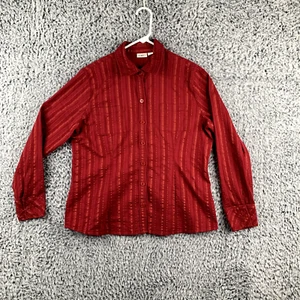 Cato raised striped Blouse Womens Large Red casual Boho everyday basic - Picture 1 of 13