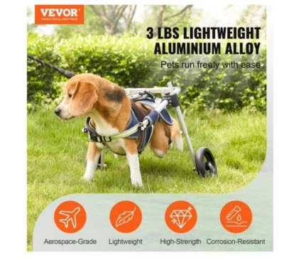 Vevor CWLYLLSLLSXHJR1J3V0 2 Wheels Dog Wheelchair for Back Legs Open Box - Image 1 of 4
