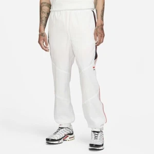 Nike Air Swoosh Woven Track Pants Sz XL Summit White/Black FN7688 121 - Picture 1 of 6