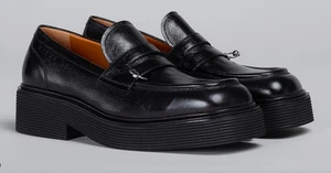 Marni MOCCASIN Square Toe Loafers SHINY LEATHER 40 - 7 US NEW $1135 MOMR004303 - Picture 1 of 6