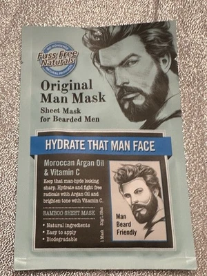 Fuss Free Naturals Man Mask Hyaluronic Acid Sheet Mask For Bearded Men New - image 1 of 2