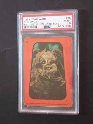 1983 Star Wars, The EWOK, Return of the Jedi-Stickers, Orange, Card# 26, PSA-9 - Image 1 of 4
