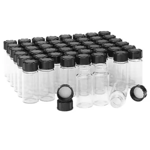 Clear Glass Vials with Screwcap Empty Vials Bottles Liquid Sampling Sample Gl... - Picture 1 of 9
