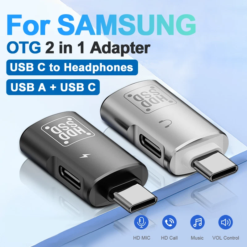 Type C to USB 3.1 U Disk Reader Audio Headphone Converter USB C Fast Charger - Image 1 of 4