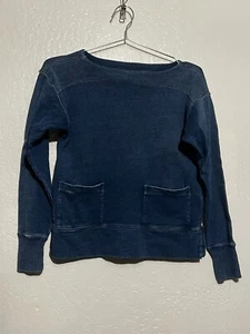 Ralph Lauren Double RRL Indigo Blue French Terry Sweatshirt Size M - Picture 1 of 7