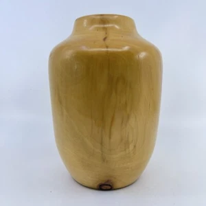 vintage handcrafted aspen wood vase 7 inches tall - Picture 1 of 6