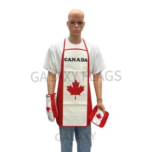 Juego de 3 piezas de cocina y barbacoa con bandera de Canadá con delantal horno guante bache bandera de Canadá - Imagen 1 de 7