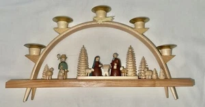 Erzgebirgische Volkskunst Seiffen Handarbeit Germany Candle Holder Nativity NEW - Picture 1 of 7