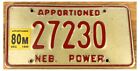 Nebraska 1989 APPORTIONED TRUCK License Plate 27230!