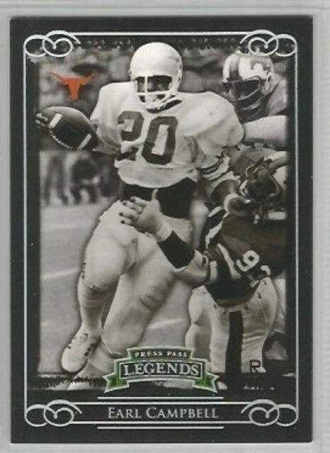 Earl Campbell Oilers Texas 2008 Press Pass Legends SILVER LIGHT JERSEY 311/499 - Image 1 of 1