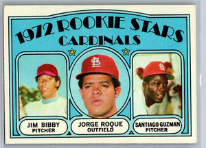 1972 Topps Cardinals Rookies - Jim Bibby/Jorge Roque/Santiago Guzman Rookie St.