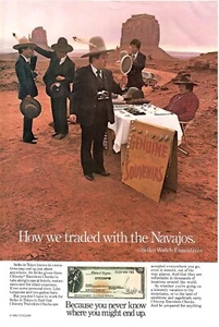 VINTAGE 1982 CITICORP TRAVELERS CHECKS NAVAJOS PRINT AD - Picture 1 of 1