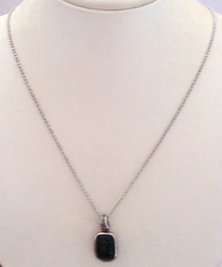 Collar de plata de ley y colgante de ley con ónix negro y piedras mop - Imagen 1 de 9