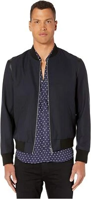 THE KOOPLES Leather Detail Blended Blue Rock-style Wool Jacket Size XL NWT $495 - Image 1 of 4