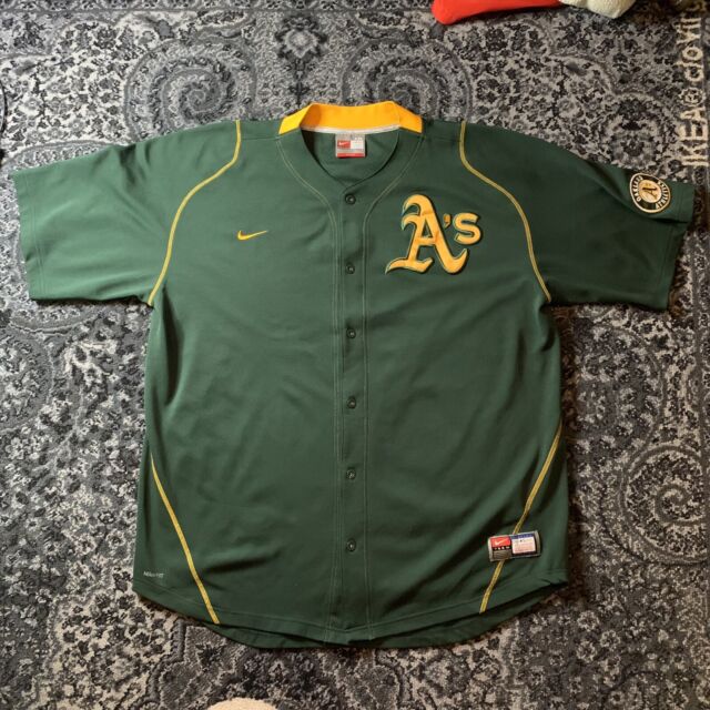 Men's Nike Kelly Green Oakland Athletics Road Cooperstown Collection Team  Jersey