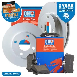 QH Front Brake Discs & Pads & Grease for Nissan Juke Petrol SUV 1.6 2010-2021 - Picture 1 of 11